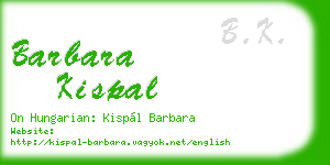 barbara kispal business card